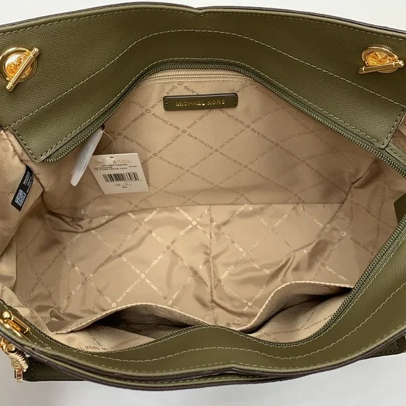 MICHAEL KORS
Jet Set Large Logo Tote Chain Shoulder Bag
COLOR OLIVE
NWT - Picture 9 of 16